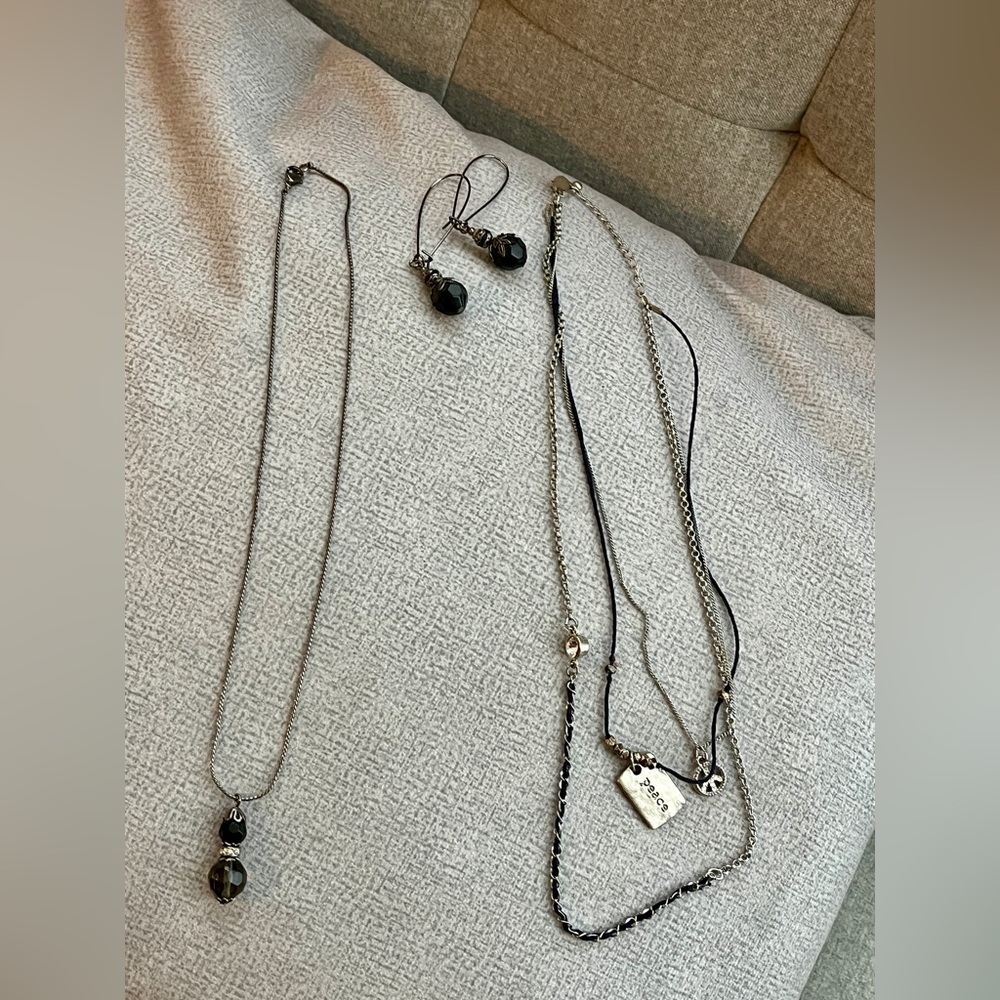 Necklaces and earrings